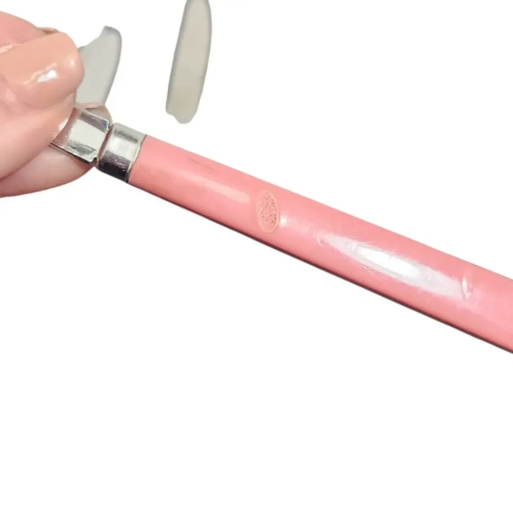 6 Pc Flatware Vtg MCM Stainless Steel Pink Plastic Handle Silverware Thailand